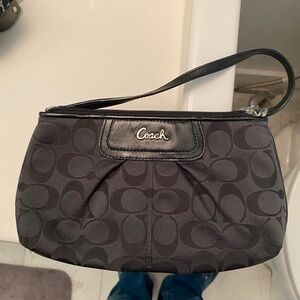 Coach Black Clutch with Signature Design
